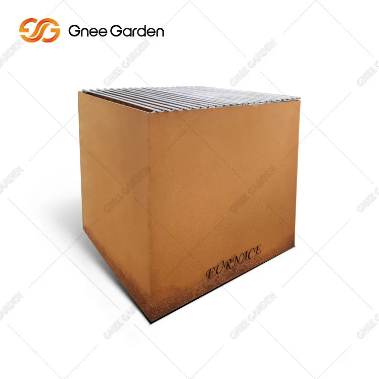 Corten-Stahlfeuerstelle im modernen Design für den Hinterhof