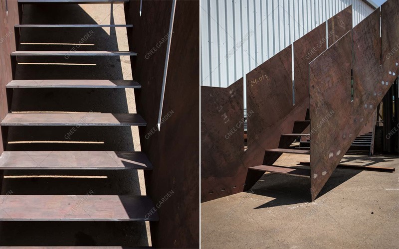 Customized Rusty Metal Garden Stairs Customized Rusty Metal Garden Stairs