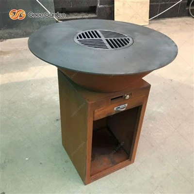 Outdoor-Küchengrill Plancha-Grill aus Cortenstahl